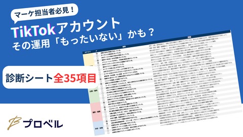 【全35項目】TikTokアカウント運用診断シート